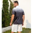 thumbnail image 3 of Aideaone Men Golf Polo Shirts Short Sleeve Button Down Gradient Tropical 3D Print Dry Fit Moisture Wicking Athletic Performance Shirt, 3 of 7