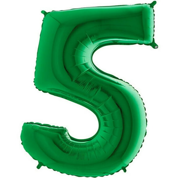 Green Number 5 Balloon 40"