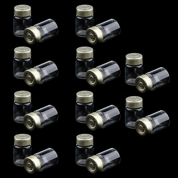 20Pcs/ Bottles Transparent Glass Vials Pull- Containers for Eye 5ml