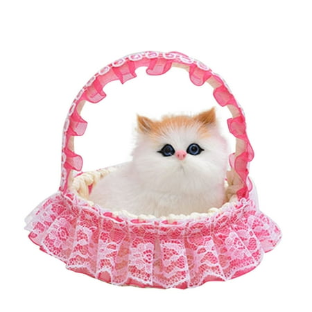 Funny Toys Cat In Lace Hanging Doll With Meows Sounds Sleeping Cute Kitty Toy For Kids Boys Girls
