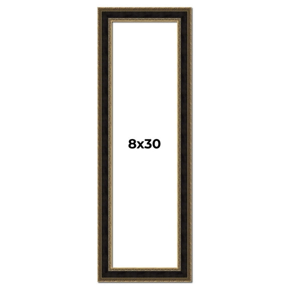 8x30 Frame Gold Antique Vintage Sold Wood Picture Frame | 1.75 Inch Moulding Width | Interior Frame