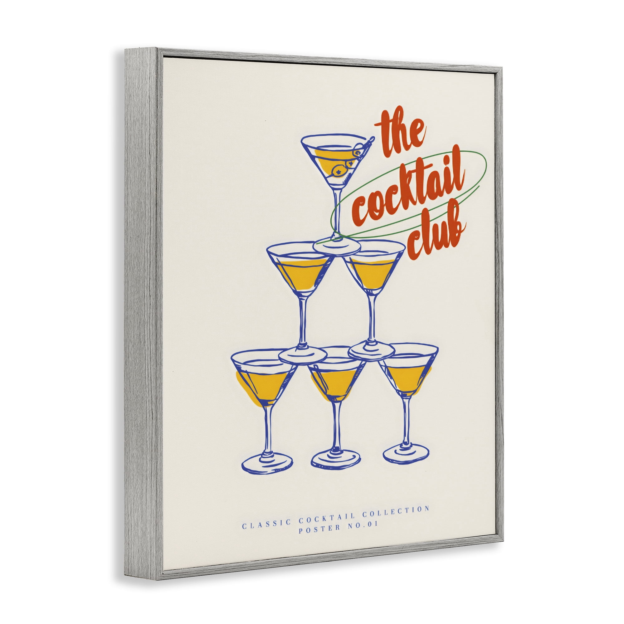 Stupell Industries Tower Toast Cocktail Club Gray Framed Giclee Art, design by The Prints Vibe