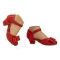 thumbnail image 3 of BOBOGOJP Girls Heels Dress Shoes Flower Girl Mary Jane Sandals Wedding Party Princess Shoes for Toddler Little Kid Big Kid Red for 12, 3 of 7