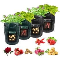 Namzi Potato Grow Bags,4-Pack 10 Gallon Carrot Grow Bag,Heavy Duty Aeration Fabric Pots Vegetable Grow Bags,Easy to Use Flower Non-Woven Growing Bag Planting Box Container Garden Indoor Outdoor