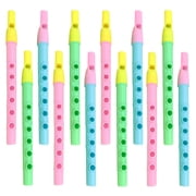 PAMINGONO 12Pcs Plastic Recorder Music Flute Assorted Colors