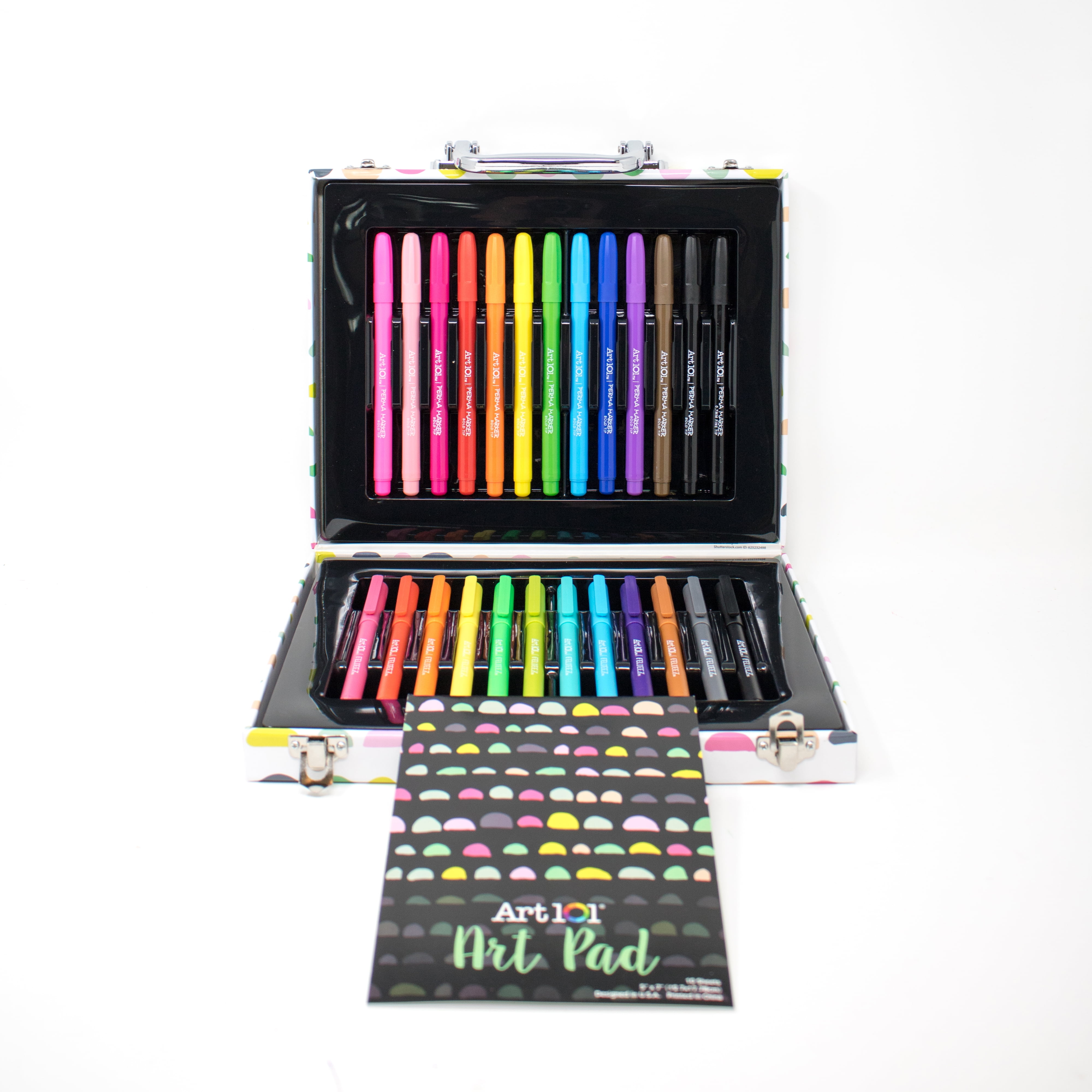 Art 101 Doodle and Color Multifunctional Art Set for Children with 36 Pieces in a Carrying Case