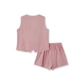 thumbnail image 6 of Raccmtaty Women 2-Piece Shorts Set Plaid Print Lacing V-Neck Sleeveless Tank Tops Elastic Waistband Shorts Loungewear Outfits, 6 of 9