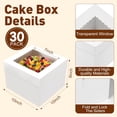 thumbnail image 3 of 30Pcs Cake Boxes, 10x10x8 Inch Tall Bakery Boxes with Windows, Disposable Cakes Transport Containers with Lids for Cakes,Pie,Cupcakes, Pastry, Birthday, Wedding, Mother's Day, 3 of 14