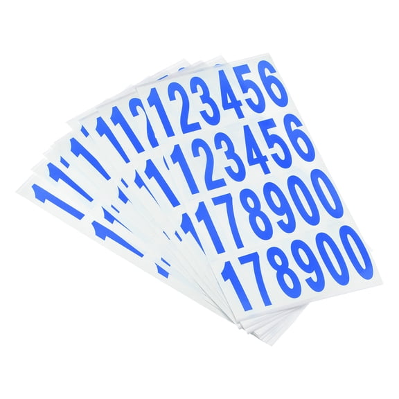Mailbox Numbers Sticker Label Number Self Adhesive Vinyl Label Blue 76x25mm for Mailbox Signs, Pack of 15
