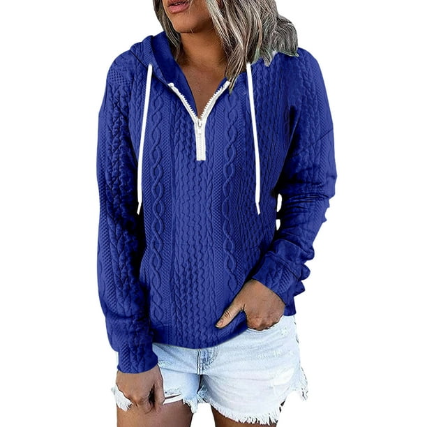 Sweat Capuche Femme Sweatshirt avec Poches Hoodies Zipp Sport Casual  Printemps Automne Sweat Capuche Style Sport Femme gris