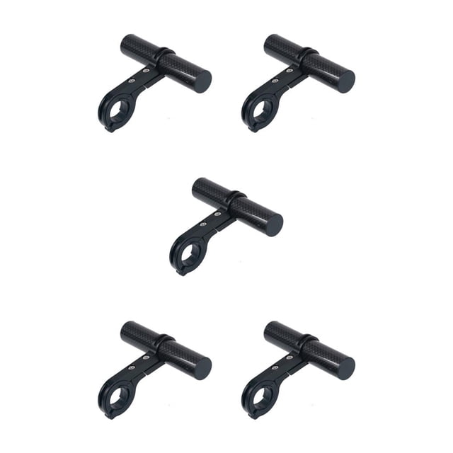 Transemion Rallonge de Guidon de Vélo Support de Lampe Support de Téléphone Tube Rouge 20cm Noir & Carbone 10cm 5Ensemble