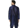 thumbnail image 6 of SKAVIJ Men's Indian Art Silk Long Top Casual Crew Neck Party Kurta (Small, Blue), 6 of 6