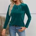 thumbnail image 2 of ZHYou Women Long Sleeve Tee Shirts,Crew Neck,Vertical,Striped,Textured,Soft Casual T-Shirts,Stretchy Slim Fit Tops,Mint Green,Size M, 2 of 9