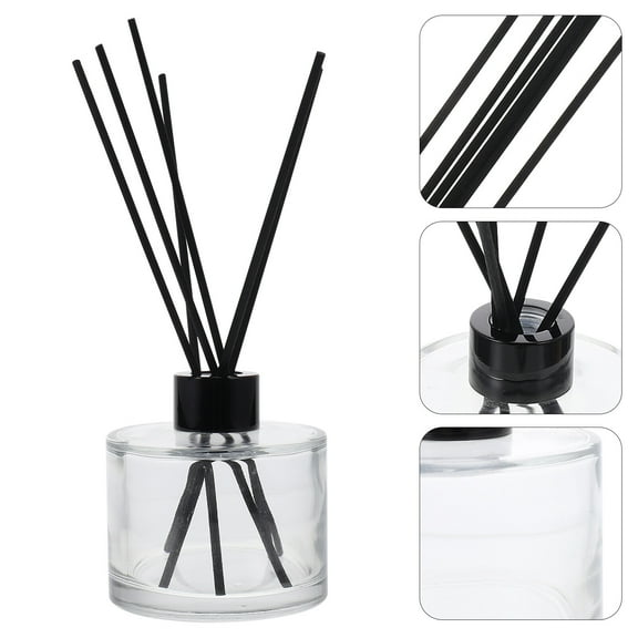 Sparsain 1 Set Glass Aromatherapy Bottles Empty Essential Oil Bottles Office Aroma Bottles (Black)