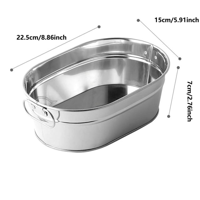 Ltdhehe Fries Bucket Chicken Bucket Snack Bucket Internet Restaurant Tableware Stainless Steel 304 Hotel Mini Ice Bucket