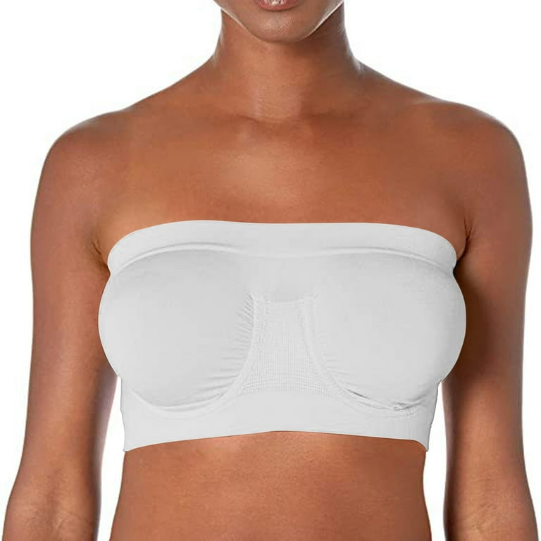 Qcmgmg Strapless Bras for Women Push Up Seamless Comfort Front Closure Full  Coverage Bandeaus T-Shirt Bra Complexion XL 