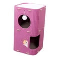 thumbnail image 4 of Casa de escalada de fieltro para gatos, árbol de escalada portátil, suministros para mascotas, túnel de actividades, estable, para dormir, rascar, violeta de 2 capas, 4 of 10