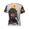 thumbnail image 6 of Vsdgher Dachshund Sitting in Bathtub Print Men's Dry Fit Mesh Athletic Shirts Moisture Wicking Tennis T-Shirt Tops, 6 of 9