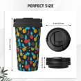 thumbnail image 3 of Gukieu Colorful Pineapple Print Insulated Coffee Cup, Portable Stainless Steel Vacuum Cup with Lid, Unisex, Suitable for Office, Cafe, Car, 3 of 8