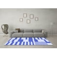 thumbnail image 3 of Ahgly Company Machine Washable Indoor Rectangle Abstract Blue Contemporary Area Rugs, 3' x 5', 3 of 4