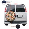 thumbnail image 4 of KAKALAD Surreal 70s Retro Psychedelic Floral Pattern 01 Spare Tire Cover Universal Vehicle Accessories Buckle Car Tools 14”in, 4 of 6