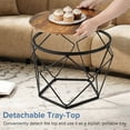 thumbnail image 6 of CONCETTA Small Round Coffee Table Set of 2, Nesting Side Tables for Living Room or Bedroom, Modern Accent End Tables,Rust, 6 of 9
