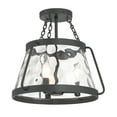 thumbnail image 5 of Matte Black Three Light Semi-Flush Mount from the Crawford Collection, 5 of 5