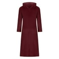 thumbnail image 6 of Women Sweatshirt Dress Winter Dress Long Sleeve Solid Pocket Winter Fall Hooded Dress Women's Summer Dress Casual Dress with Pockets Wrap Dress for Women Midi Women's Casual Ladies T Shirt Dresses, 6 of 6