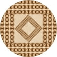 thumbnail image 1 of Ahgly Company Machine Washable Indoor Round Transitional Mahogany Brown Area Rugs, 7' Round, 1 of 7