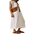 thumbnail image 2 of EIMELI Robe Longue Décontractée d'Été pour Femmes, Couleur Unie, Sans Manches, Col Rond, Robe de Plage, 2 of 5