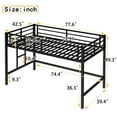 thumbnail image 3 of Jopath Twin Size Loft Bed Metal Bed Frame with Side Ladder and Safety Rails,for Boys and Girls, 3 of 9
