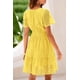 thumbnail image 2 of Vestido PRETTYGARDEN Verano 2025 Amarillo con Encaje y Volantes M, 2 of 8