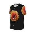 thumbnail image 6 of Fotbe Orange Dalia Baseball Jersey Shirt for Men and Women, Casual Short Sleeves Button Down T-Shirt-XX-Large, 6 of 9