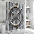 thumbnail image 6 of Xipuska Grey Rudder Coastal Shower Curtain - Water Repellent Fabric Shower Curtains Washable, Summer Beach Retro Nautical Ocean Decorative Polyester Cloth Bathroom Curtains Modern Bath Decor 72"x78", 6 of 6