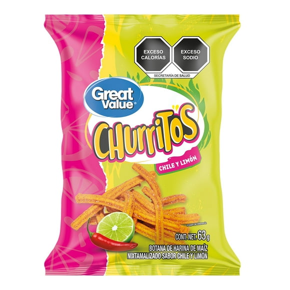 Churritos Great Value Chile Limón 63 g
