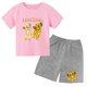 thumbnail image 2 of Conjunto de 2 piezas de camiseta y pantalones cortos con estampado de El Rey León Simba para niños y adolescentes, ropa informal de manga corta, traje de moda, 2 of 5