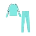 thumbnail image 3 of Yeahdor Kids Girls UPF 50 Rash Guard Swimwear Full Cover Swimsuit Long Sleeve Swim Shirts with Pants Set Light Green 14, 3 of 7