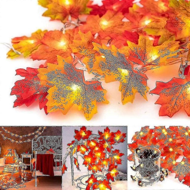Maple Leaf Fairy Lights, 20led Autumn Garland Autumn Leaf Garland Autumn Decoration Autumn Maple Leaf Decoration Autumn Decoration For Christmas Thank
