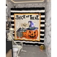 thumbnail image 5 of Halloween Pumpkin Crow Shower Curtain Set ，Waterproof Fabric Shower Curtains Trick Or Treat Black Strips Shower Curtains for Bathroom,Bathroom Decor 54x"78", 5 of 6