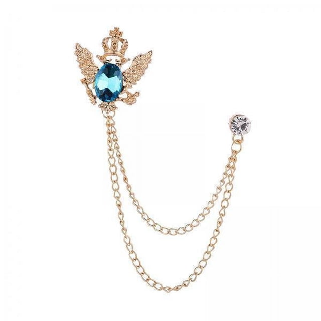 3x Broche de Traje con Cadena Broche de águila Pin Insignia de Aleación Pin de Solapa Broche de Solapa para Hombre para Traje Profesional Ropa Esmoqui 3 piezas