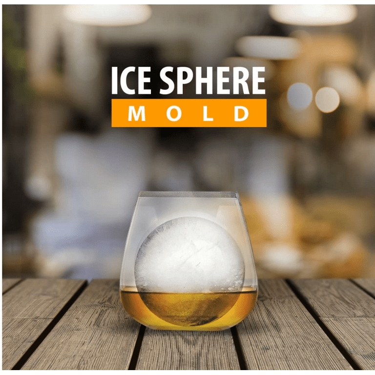 Bella Amazing- Ice Ball Molds, 2.5 Inch Round Ice Cube Molds. This  Stackable Slow Melting Ice Sphere Molds are perfect for Whiskey, Scotch,  Bourbon, Spirits, or any Drink (4, Black) (4, Clear) 
