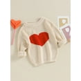 thumbnail image 3 of Bagilaanoe Newborn Baby Girl Valentine's Day Clothes Knitted Sweater Long Sleeve Heart Pullover 3M 6M 9M 12M 18M Infant Warm Jumpers Tops Loose Knitwear, 3 of 9