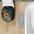 thumbnail image 4 of SEANATIVE Galaxy Butterfly Toilet Lid Cover Set Reusable Sunflower Toilet Seat Covers Lightweight Oval Toilet Seat Cover for Bathroom Fits Most Toilet Lids Holiday Gifts, 4 of 6
