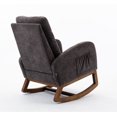 thumbnail image 4 of Rocking Chair Upholstered Rocking Chair with Fabric Padded Seat and Solid Wood Base, Comfortable Rocker Office Rocking Armchair Living Room Chair(Dark Gray), 4 of 8