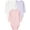 Pink/Purple/White, variant on Baby Girl Bodysuits, 3-Pack, Sizes Preemie-18 Months