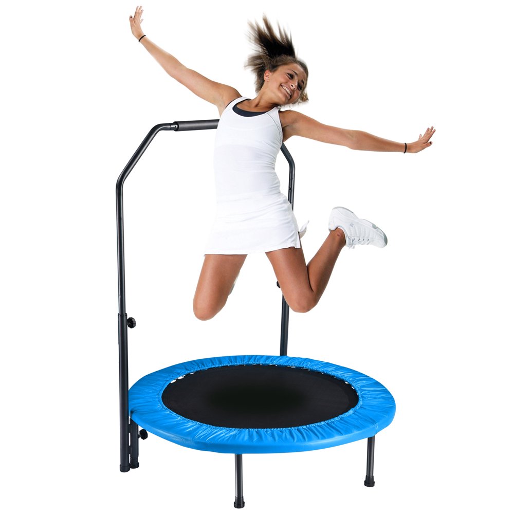 40" Exercise Trampoline Jumping Mat Adjustable Handle Home Gym