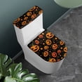thumbnail image 2 of HELLHERO Smiley Pumpkin Pattern Elastic Bottom Universal Soft Polyester Fabric Bathroom Toilet Lid Cover Hotel Easy to Install Washable and Reusable U-Shaped, 2 of 8
