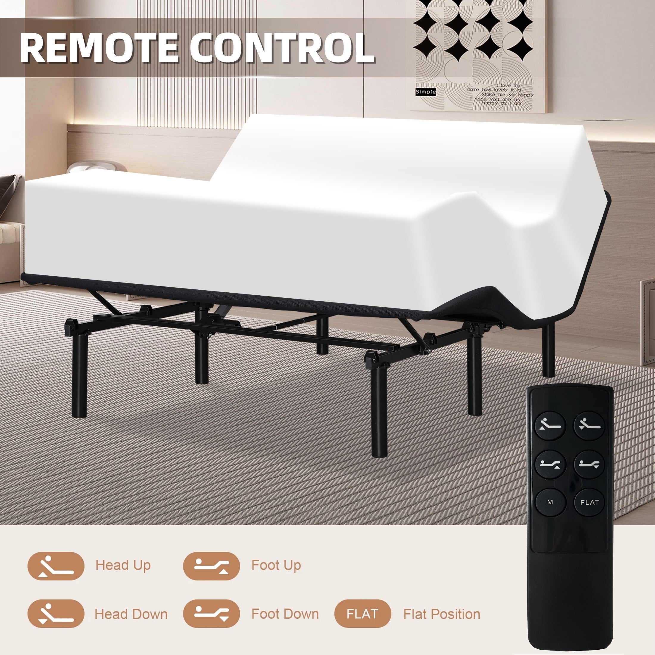 HSUNNS Anti-Snore Power Adjustable Bed, Wireless Remote