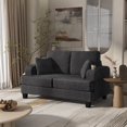 thumbnail image 5 of Furniture of America Fayen Modern Small Space Chenille Fabric Loveseat with Pillow, Dark Gray, 5 of 14