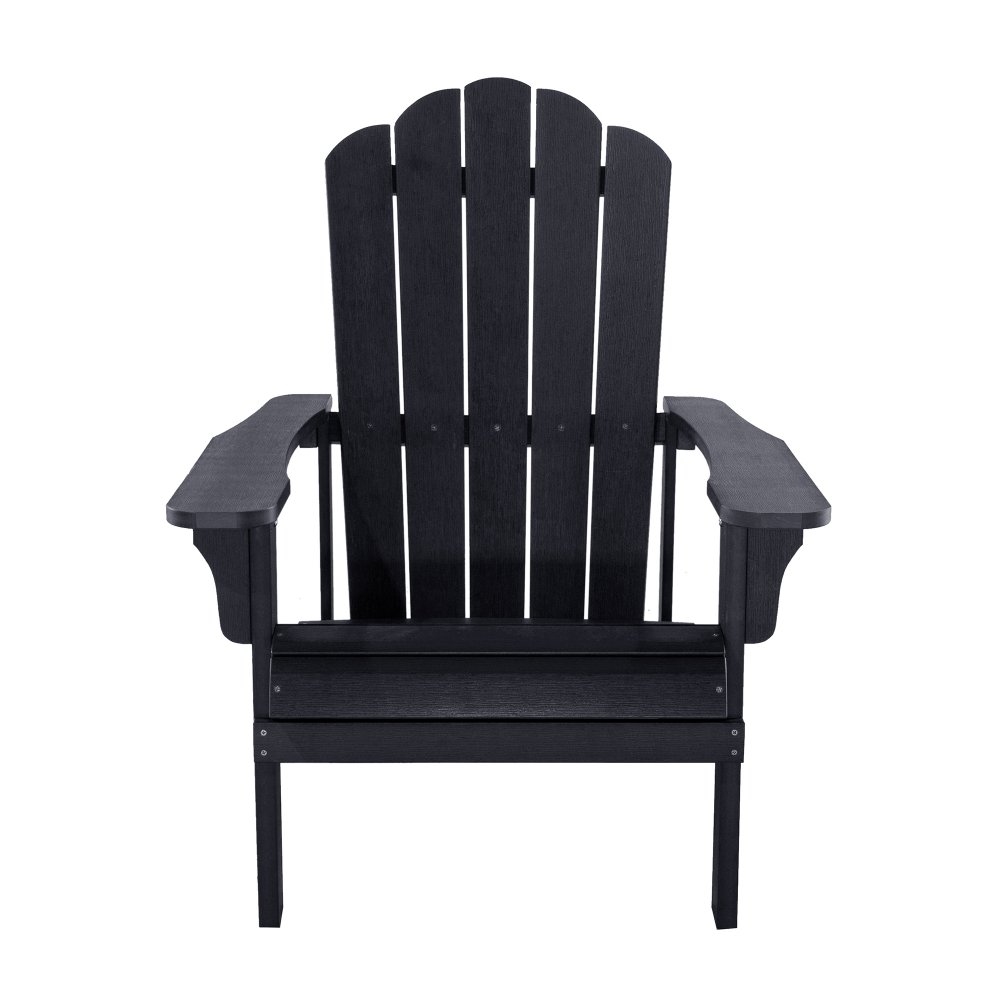 Folding Adirondack Chair,Weather Resistant & Durable Garden Adirondack Chair,Wood Outdoor Fire Pit Lounge Chair for Patio Deck Yard Lawn and Garden Seating,Easy Assembl,Black - image 2 of 5